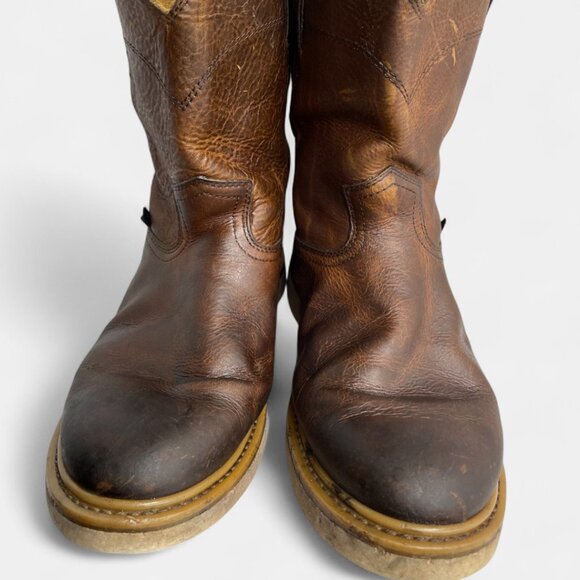 Justin Axe Wedge Men's 13 M Leather Western Work Brown Boots WK4908 Soft Toe - Picture 5 of 15